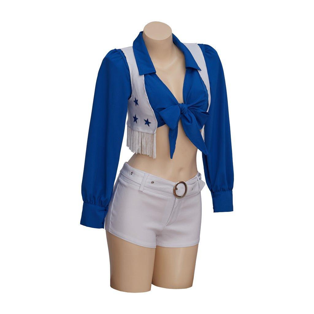 Astricos Sexy Blue and White Cheerleading Uniform for Women & Girls | Dallas Cowboy Cheerleader Cosplay Costume - Astricos