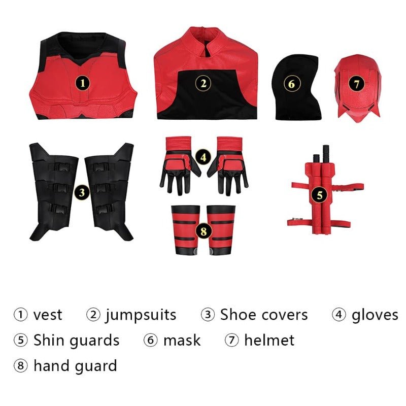 Astricos Daredevil Red Leather Cosplay Costume - Matt Murdock's Battle Suit for Halloween - Astricos