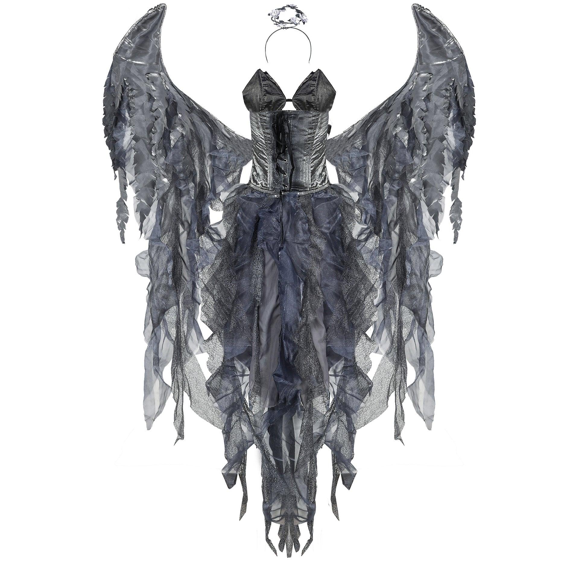 Astricos Dark Angel Halloween Costume | Gothic Angel Cosplay for Haunted Events & Performances - Astricos