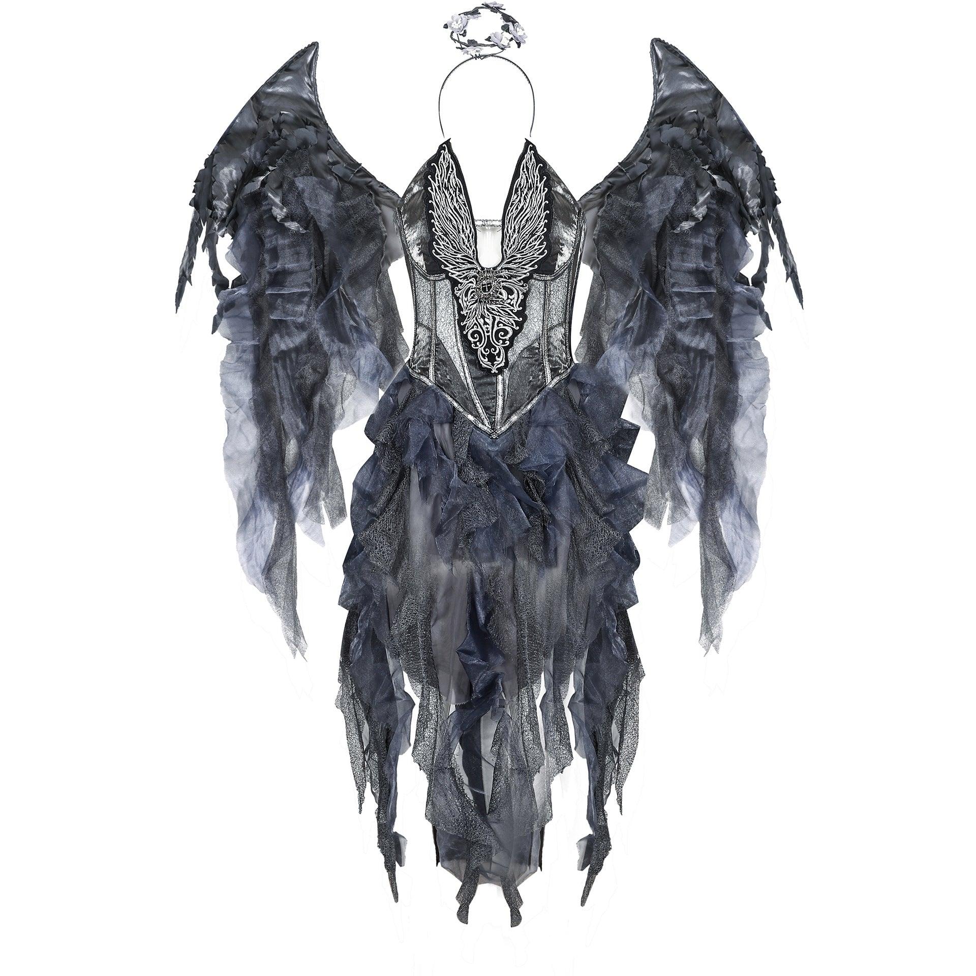 Astricos Dark Angel Halloween Costume | Gothic Angel Cosplay for Haunted Events & Performances - Astricos