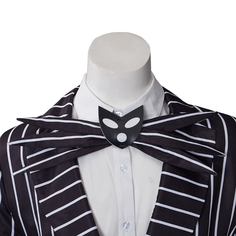 Astricos Jack Skellington Cosplay Costume - Striped Jacket & Pants Halloween Suit - Astricos