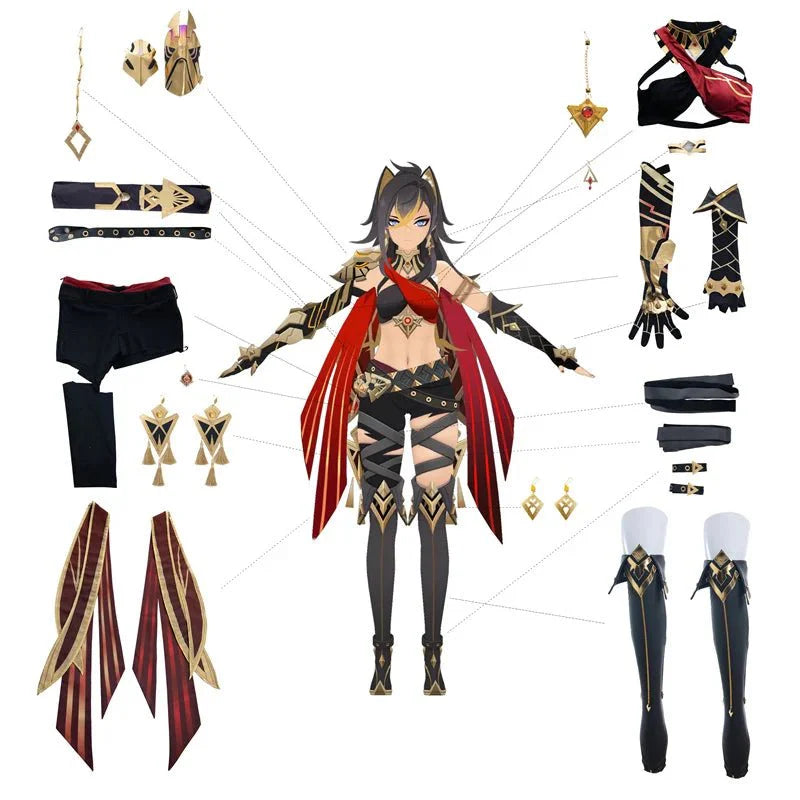 Astricos Cosplay Costume Genshin Impact Sexy Women Carnival Uniform Halloween Party Outfit Full Set - Astricos