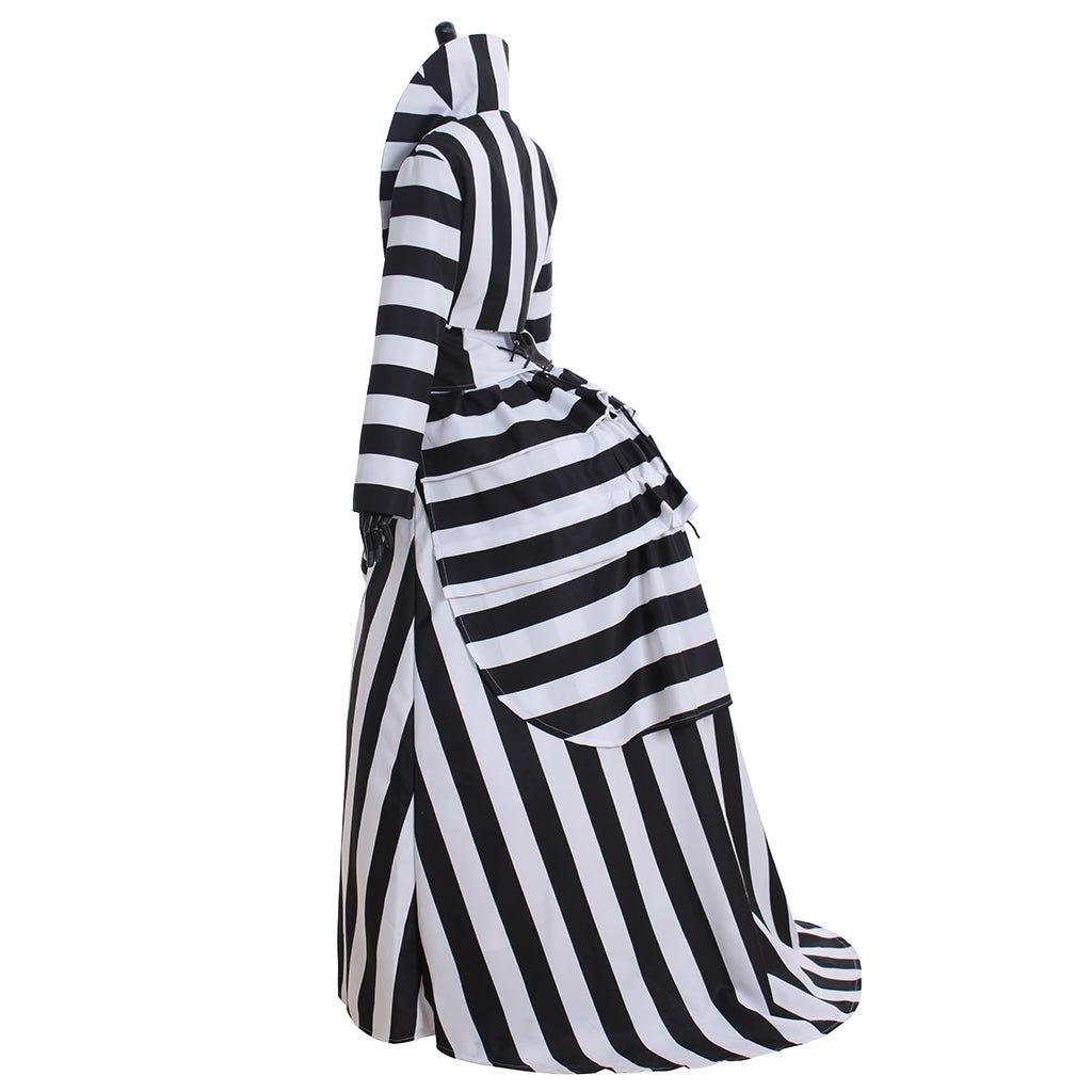 Astricos Deluxe Black and White Striped Cosplay Costume | Timeless Vintage Performance Attire - Astricos