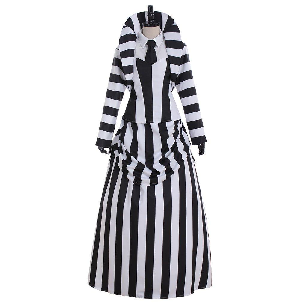 Astricos Deluxe Black and White Striped Cosplay Costume | Timeless Vintage Performance Attire - Astricos