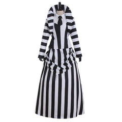 Astricos Deluxe Black and White Striped Cosplay Costume | Timeless Vintage Performance Attire - Astricos