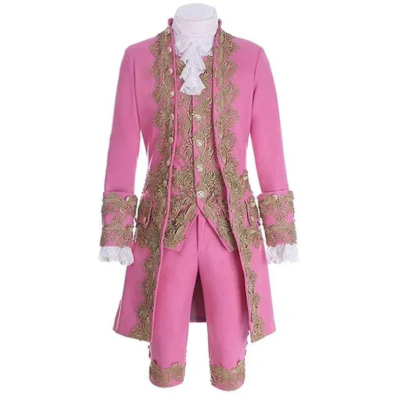 Elegant Victorian King Prince Costume for Men – Astricos Royal Cosplay Suit with Jacket, Vest, and Pants - Astricos