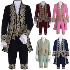 Elegant Victorian King Prince Costume for Men – Astricos Royal Cosplay Suit with Jacket, Vest, and Pants - Astricos