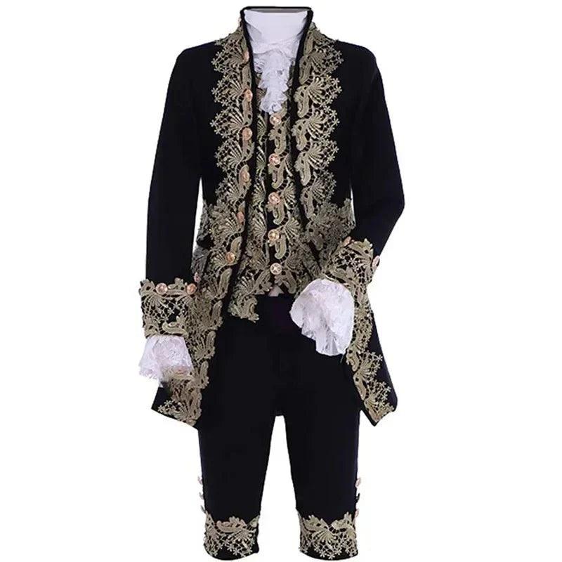 Elegant Victorian King Prince Costume for Men – Astricos Royal Cosplay Suit with Jacket, Vest, and Pants - Astricos