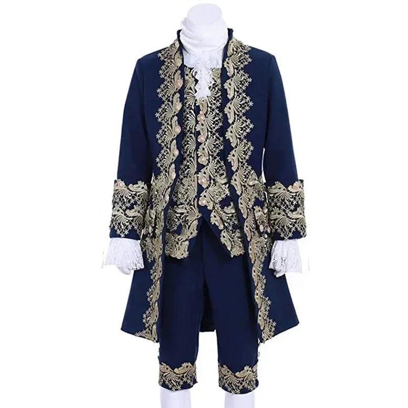 Elegant Victorian King Prince Costume for Men – Astricos Royal Cosplay Suit with Jacket, Vest, and Pants - Astricos