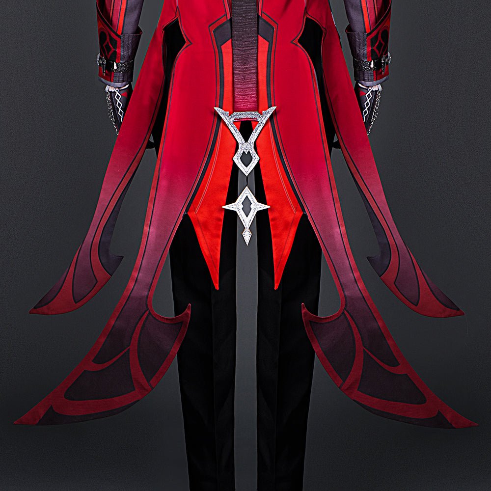 Embrace the Fire with the Astricos Diluc Crimson Evening Cosplay Costume - Genshin Impact - Astricos