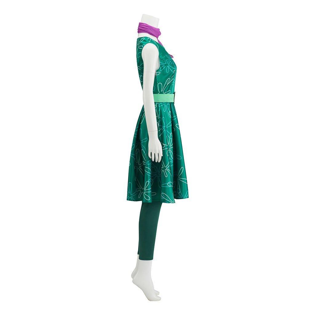 Astricos Disgust Cosplay Costume Dress | Vibrant Green Adult Outfit for Women | Perfect for Halloween and Parties - Astricos