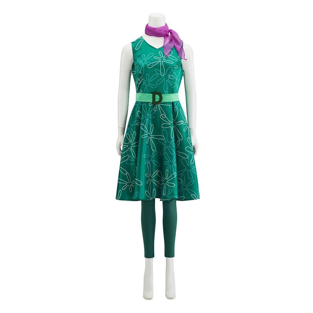 Astricos Disgust Cosplay Costume Dress | Vibrant Green Adult Outfit for Women | Perfect for Halloween and Parties - Astricos