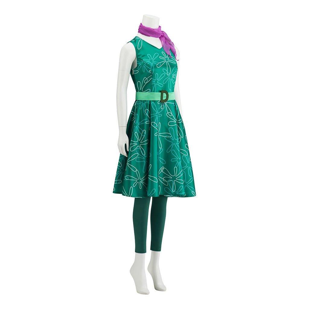 Astricos Disgust Cosplay Costume Dress | Vibrant Green Adult Outfit for Women | Perfect for Halloween and Parties - Astricos