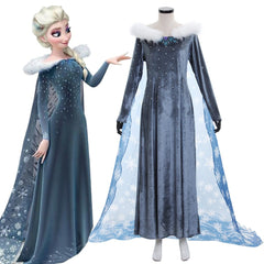 Astricos Elsa Queen Velvet Dress | Women’s Cosplay & Performance Costume for Halloween - Astricos