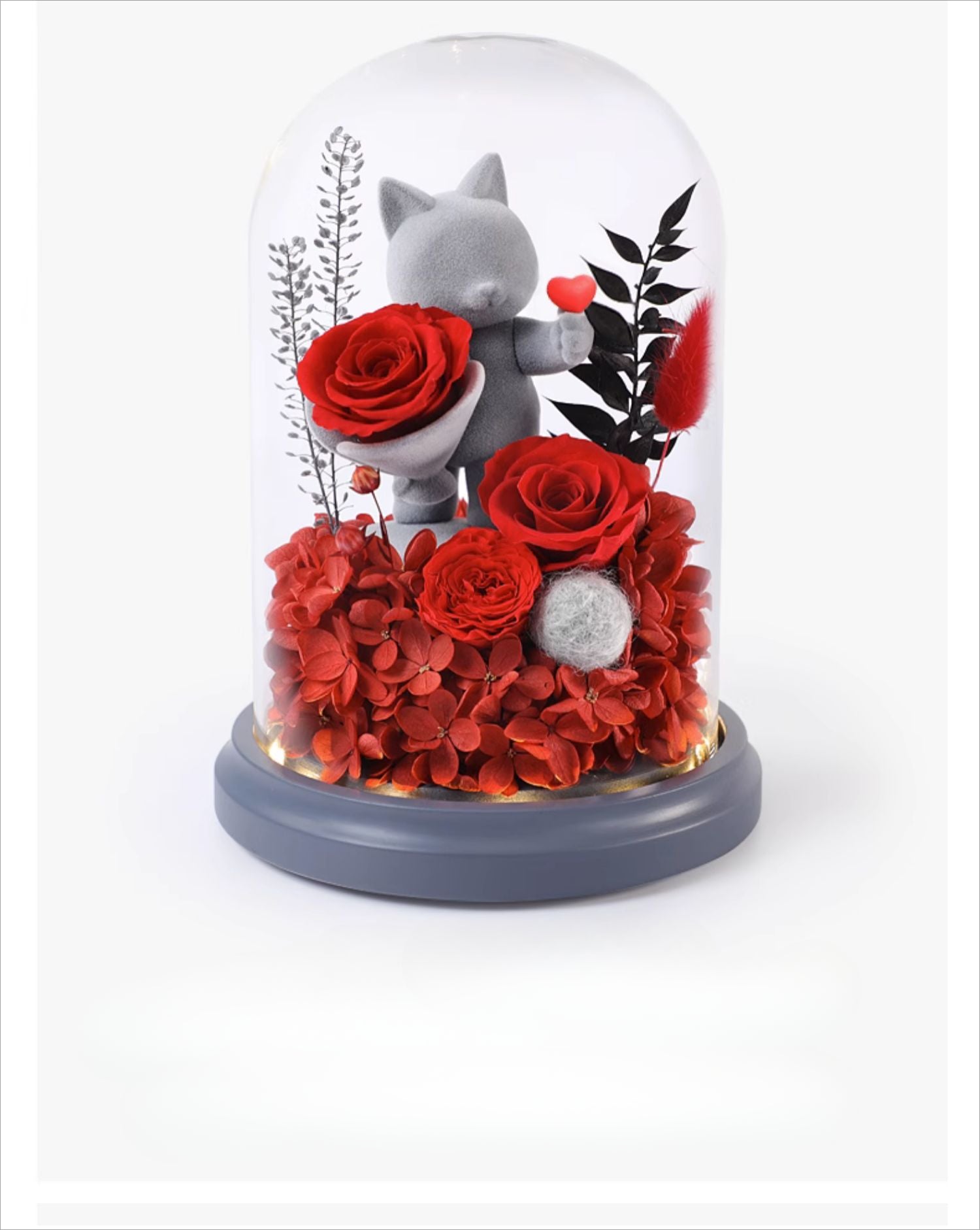 Astricos Timeless Love Eternal Flower Gift - Exquisite Rose Bouquet with Cute Bear and Bunny for Special Occasions - Astricos