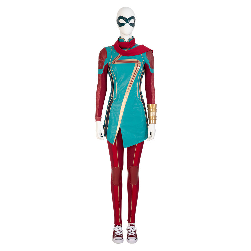 Astricos Ms. Marvel Cosplay Costume with Cape – Inspired by Kamala Khan for Halloween - Astricos