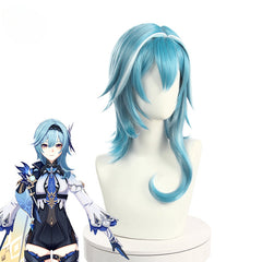 Astricos Genshin Impact Eula Cosplay Wig - 50cm Blue Heat Resistant Synthetic Hair - Astricos