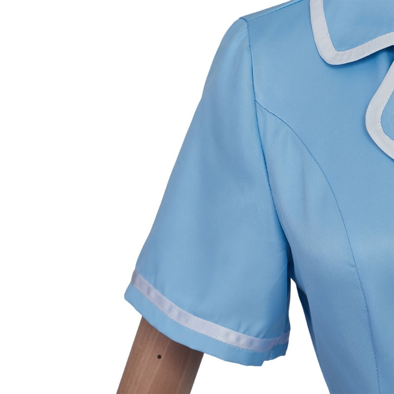 Astricos Waitress the Musical Inspired Cosplay Costume – Blue Maid Uniform Dress with Apron for Women - Astricos