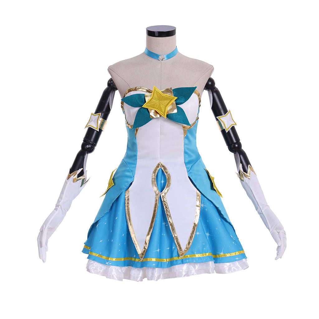 Astricos Soraka Cosplay Costume – Guardian New Skin Sexy Blue Tube Dress Suit for Women & Girls - Astricos