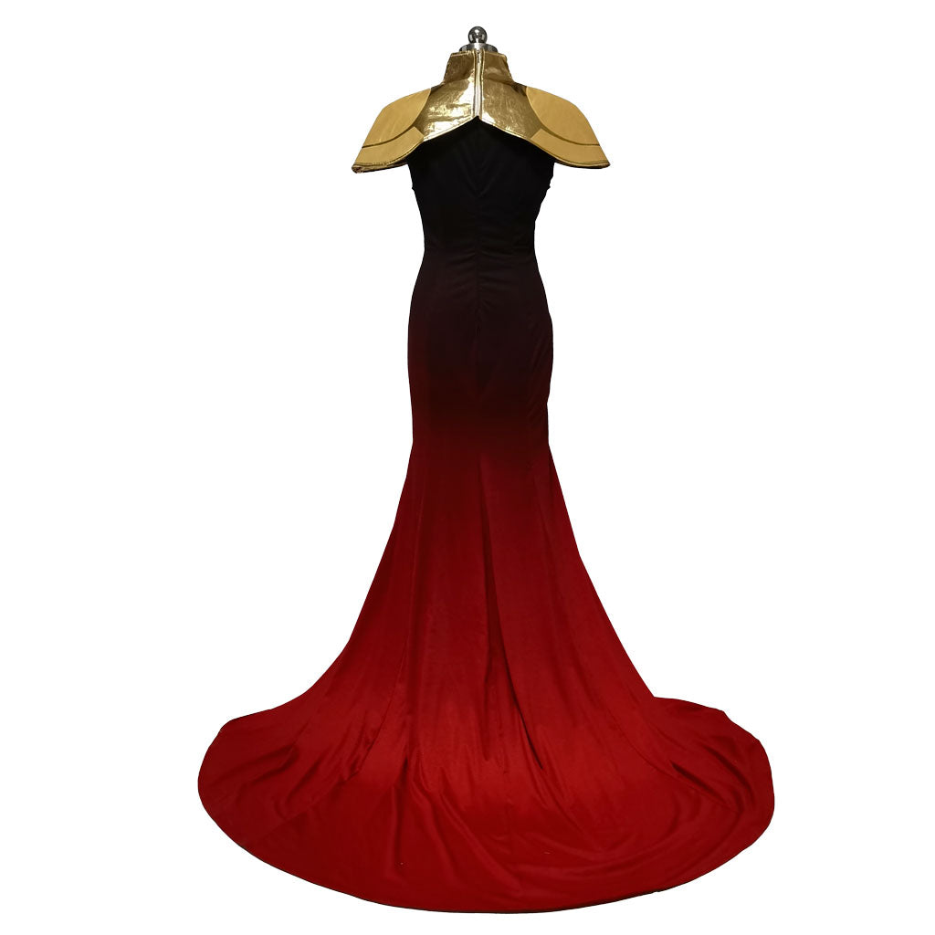 Astricos Carmilla Cosplay Costume - Enchanting Red Gothic Dress with Long White Wig - Astricos