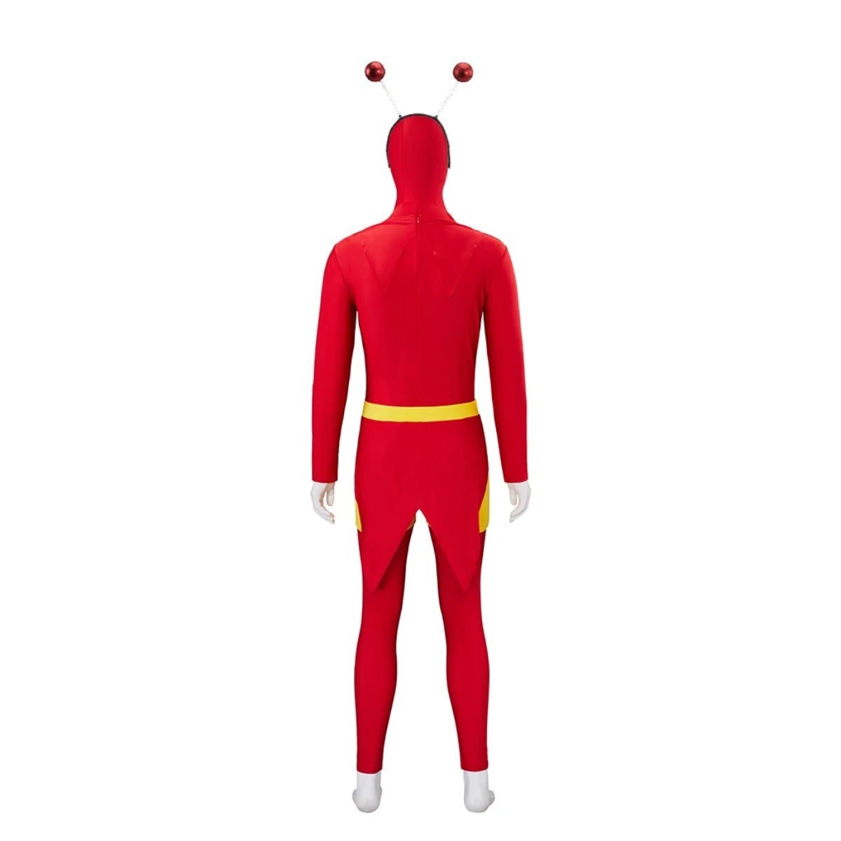 Astricos El Chapulin Colorado Costume - Red Bodysuit with Heart Print for Men's Halloween Cosplay - Astricos