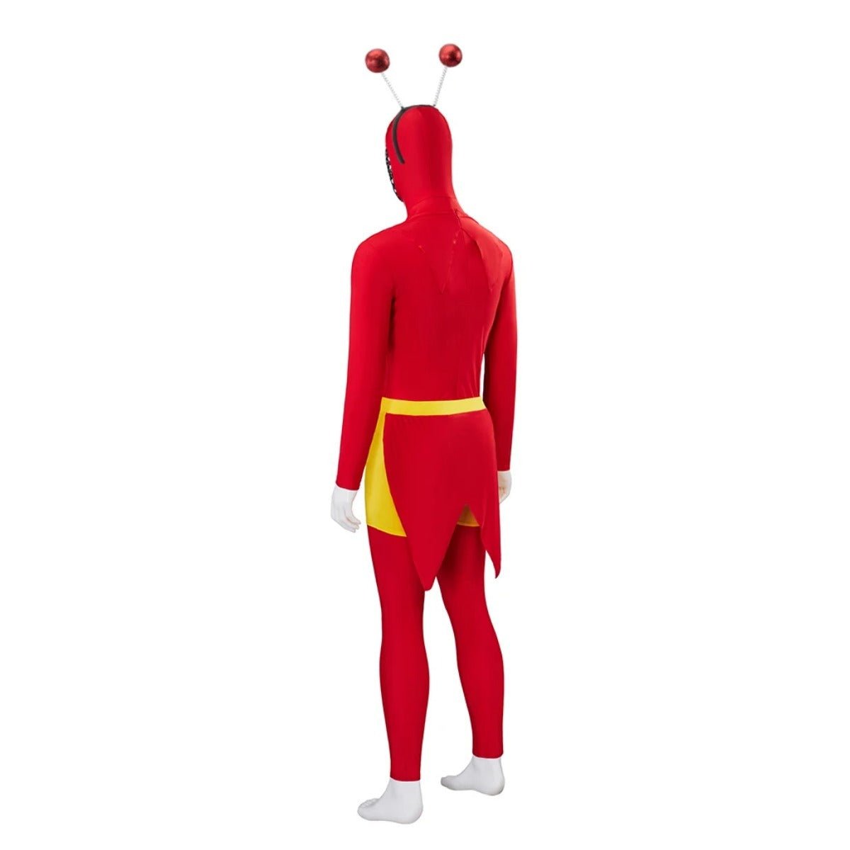 Astricos El Chapulin Colorado Costume - Red Bodysuit with Heart Print for Men's Halloween Cosplay - Astricos