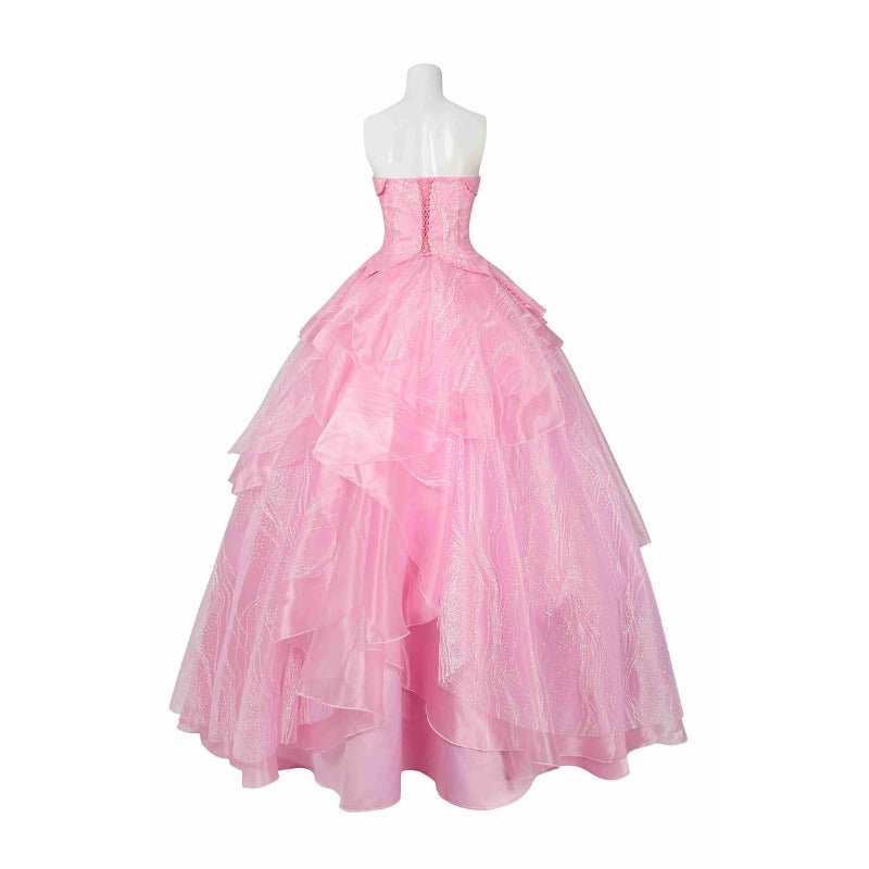 Stunning Astricos Glinda Cosplay Costume - Crown, Earrings, Corset, Skirt, Pink Dress for Halloween - Astricos