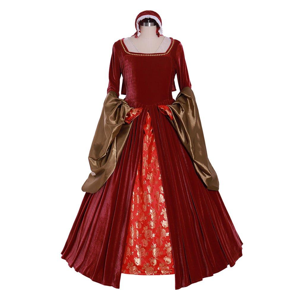 Astricos Tudor Era Red Dress | Elizabeth & Anne Boleyn Inspired Costume | Historical Cosplay Gown - Astricos