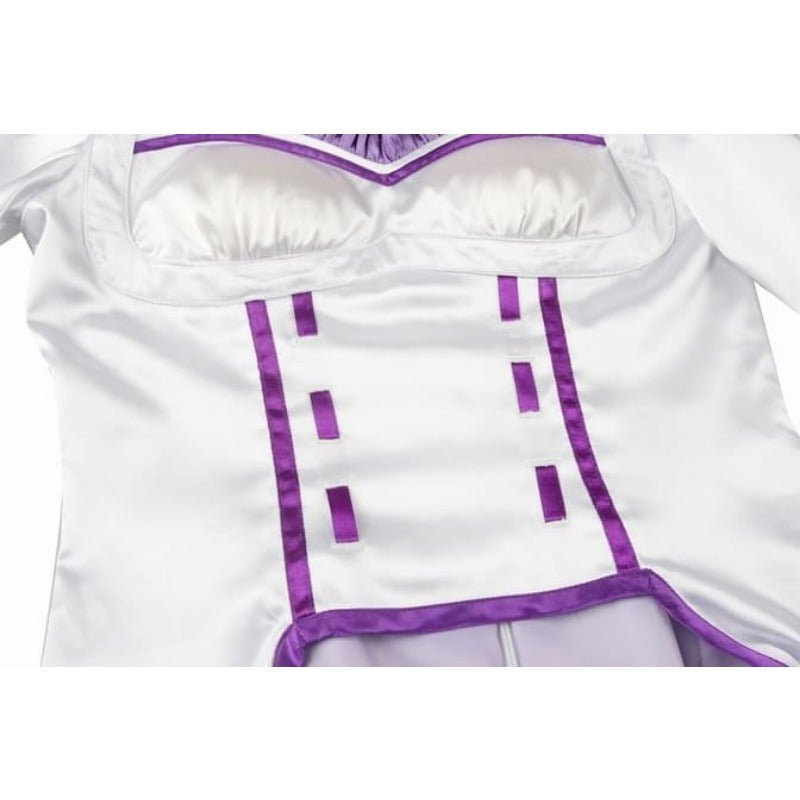 Astricos Emilia Cosplay Costume - Re:Zero Inspired Anime Dress with Headdress for Halloween and Cosplay Events - Astricos