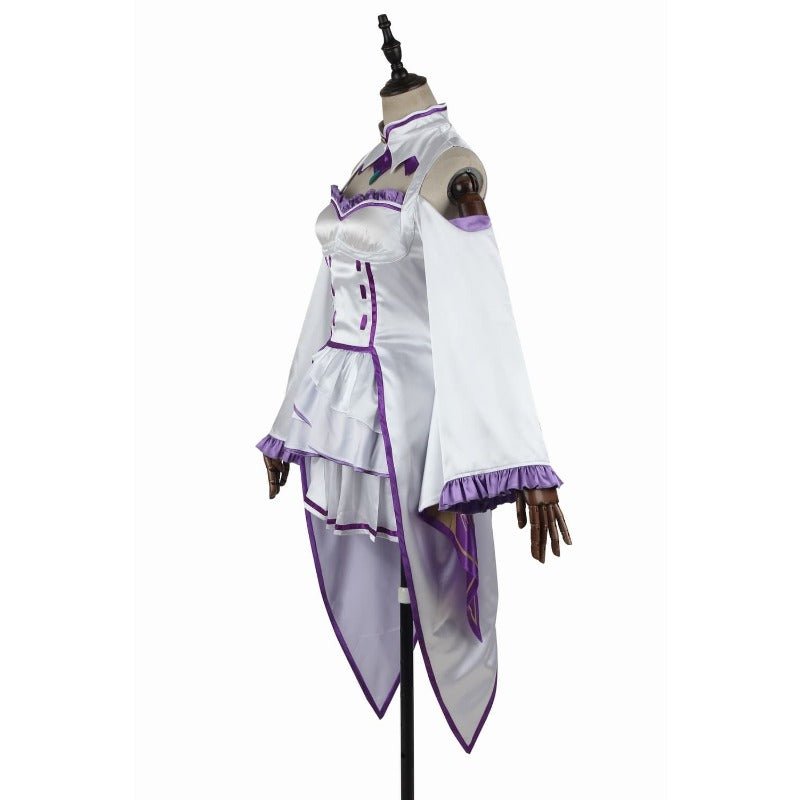 Astricos Emilia Cosplay Costume - Re:Zero Inspired Anime Dress with Headdress for Halloween and Cosplay Events - Astricos