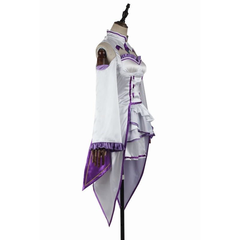 Astricos Emilia Cosplay Costume - Re:Zero Inspired Anime Dress with Headdress for Halloween and Cosplay Events - Astricos