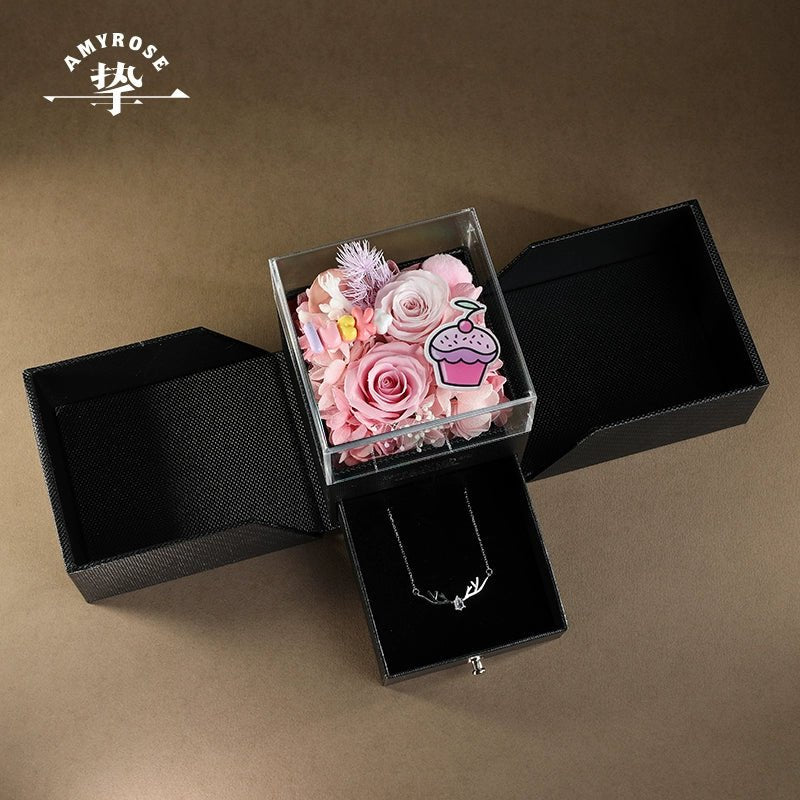 Timeless Elegance Gift Box with Roses and Carnations – Ideal for Birthdays and Romantic Celebrations - Astricos