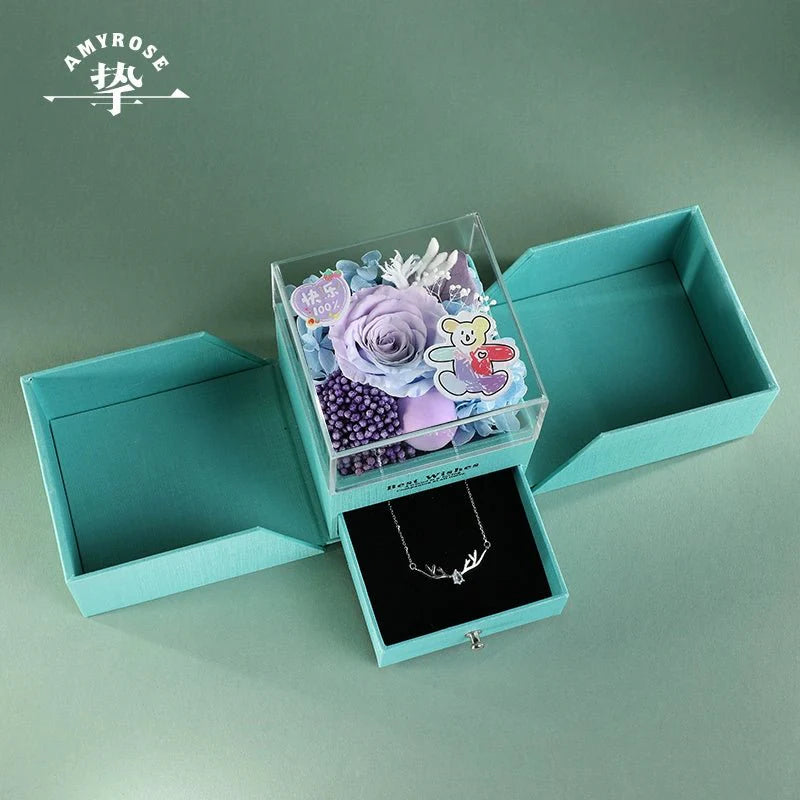 Timeless Elegance Gift Box with Roses and Carnations – Ideal for Birthdays and Romantic Celebrations - Astricos