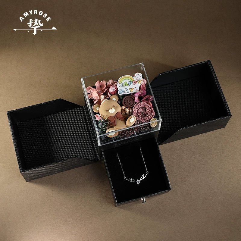 Timeless Elegance Gift Box with Roses and Carnations – Ideal for Birthdays and Romantic Celebrations - Astricos