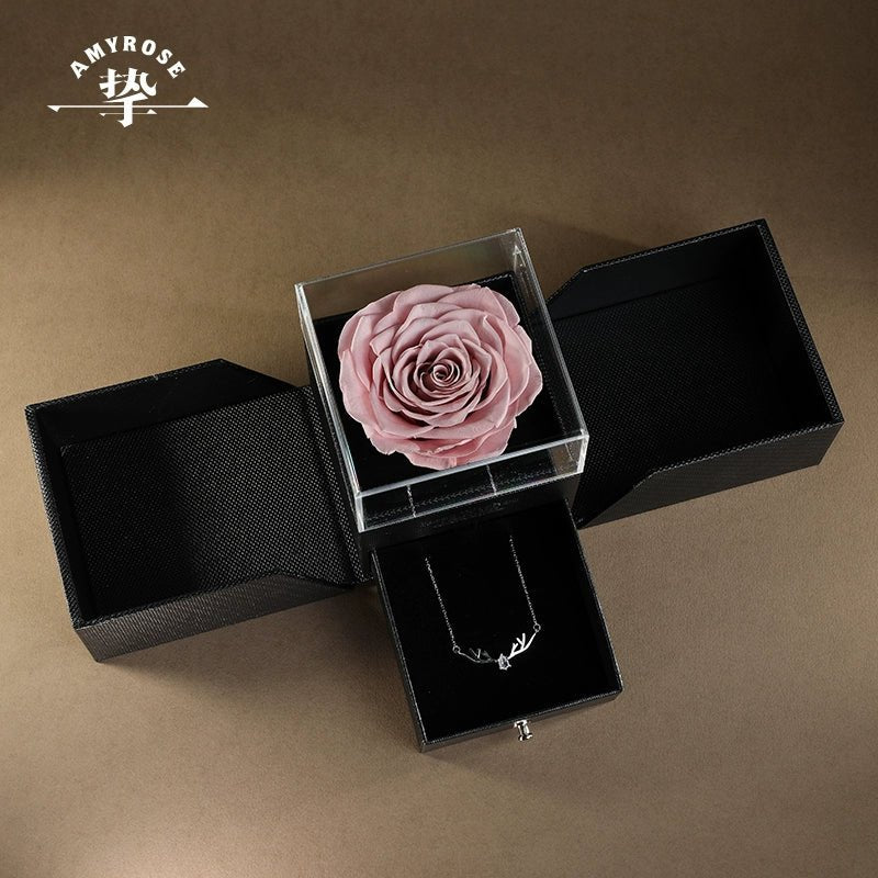 Timeless Elegance Gift Box with Roses and Carnations – Ideal for Birthdays and Romantic Celebrations - Astricos