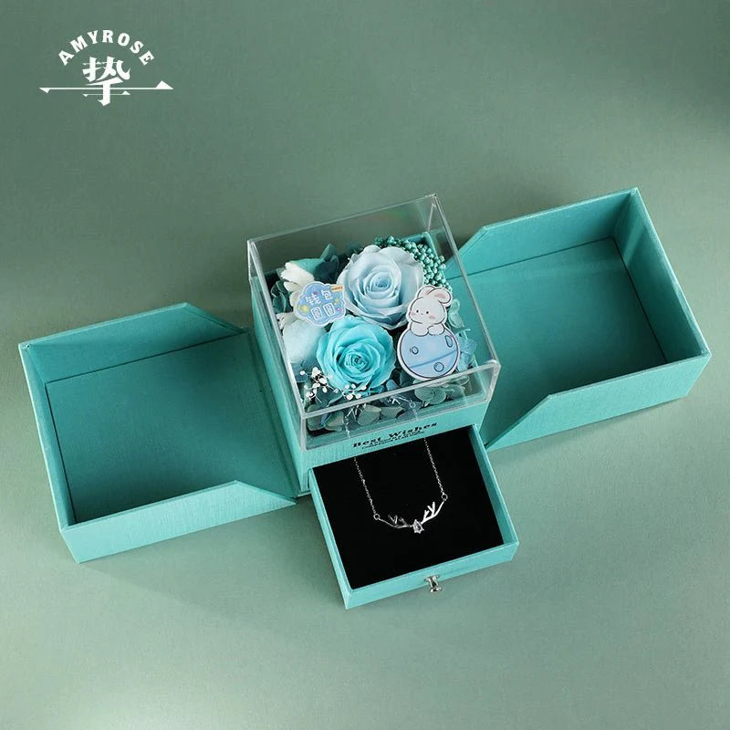 Timeless Elegance Gift Box with Roses and Carnations – Ideal for Birthdays and Romantic Celebrations - Astricos