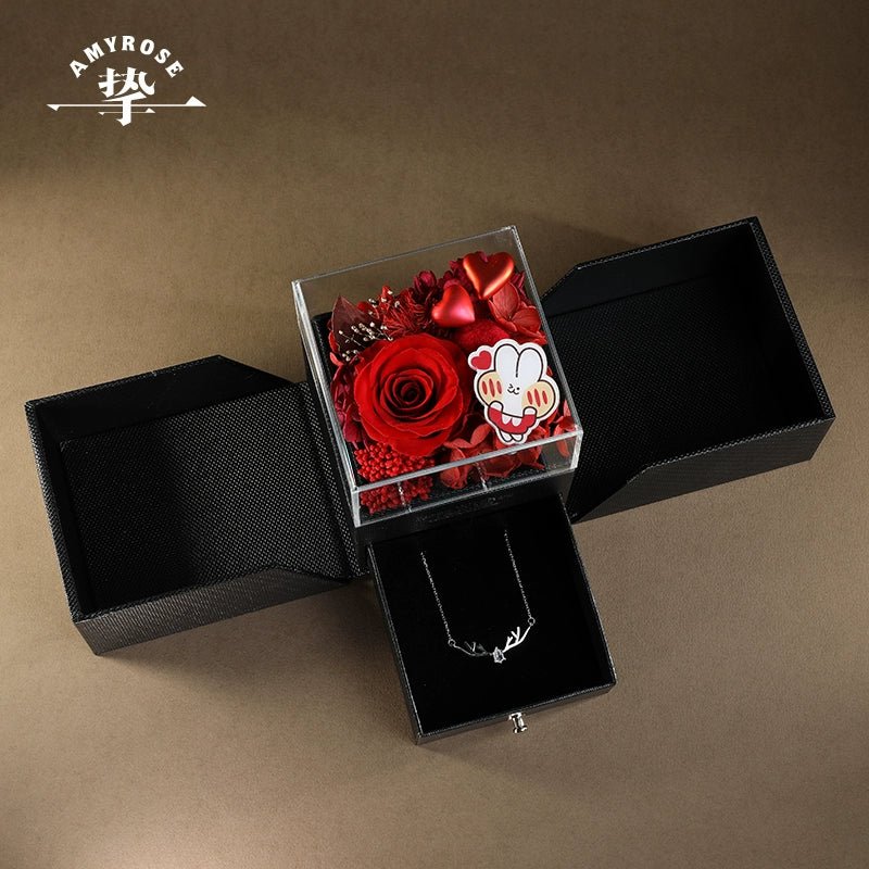 Timeless Elegance Gift Box with Roses and Carnations – Ideal for Birthdays and Romantic Celebrations - Astricos