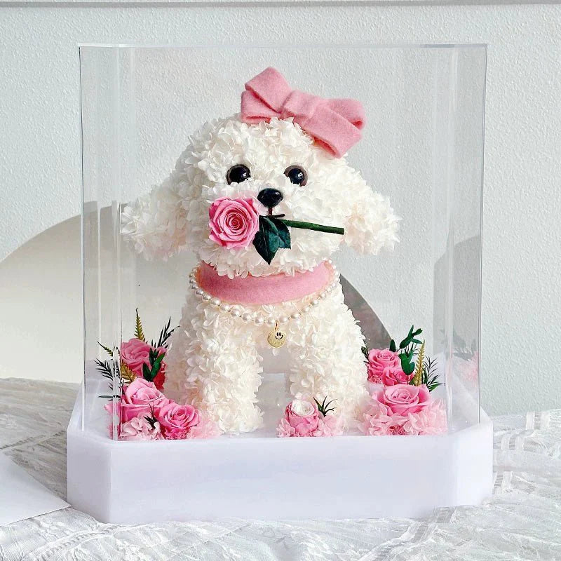 Astricos Puppy Rose Gift Box - Timeless Preserved Flower Art for Special Occasions - Astricos