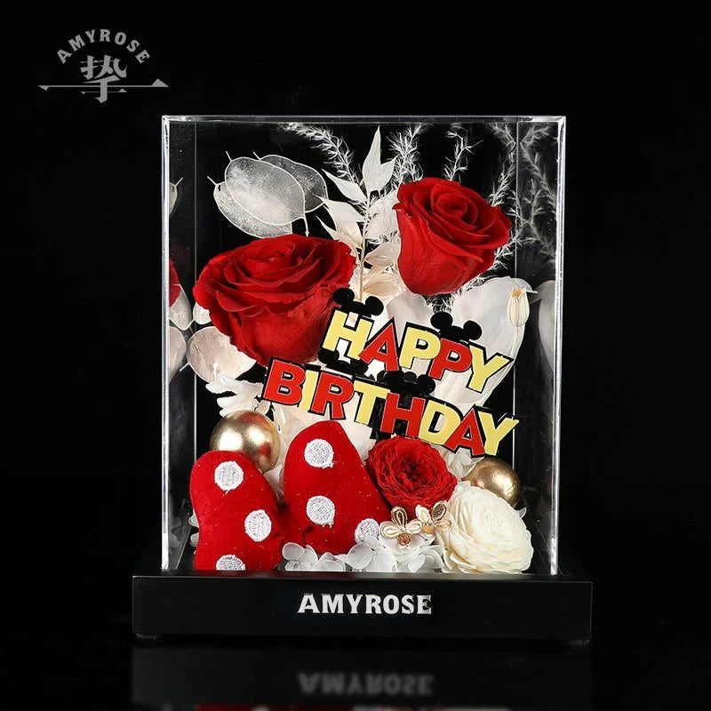 Astricos Timeless Preserved Rose Bouquet - Elegant Wedding, Birthday, Christmas Gift Box for Your Loved One - Astricos