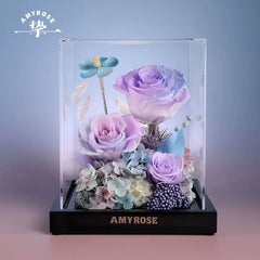 Astricos Timeless Preserved Rose Bouquet - Elegant Wedding, Birthday, Christmas Gift Box for Your Loved One - Astricos