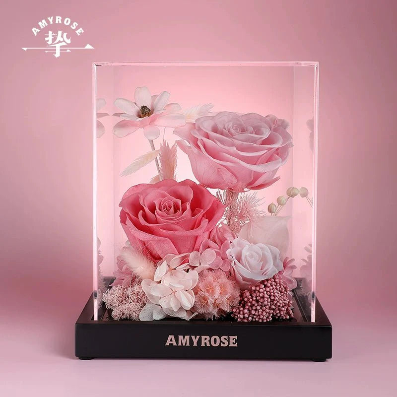 Astricos Timeless Preserved Rose Bouquet - Elegant Wedding, Birthday, Christmas Gift Box for Your Loved One - Astricos