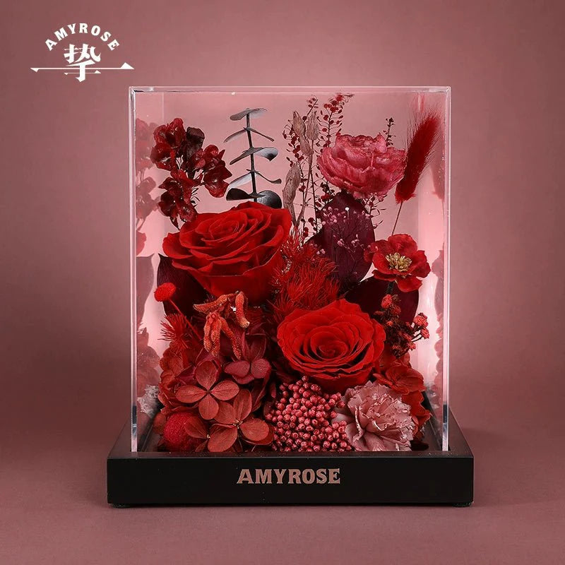 Astricos Timeless Preserved Rose Bouquet - Elegant Wedding, Birthday, Christmas Gift Box for Your Loved One - Astricos