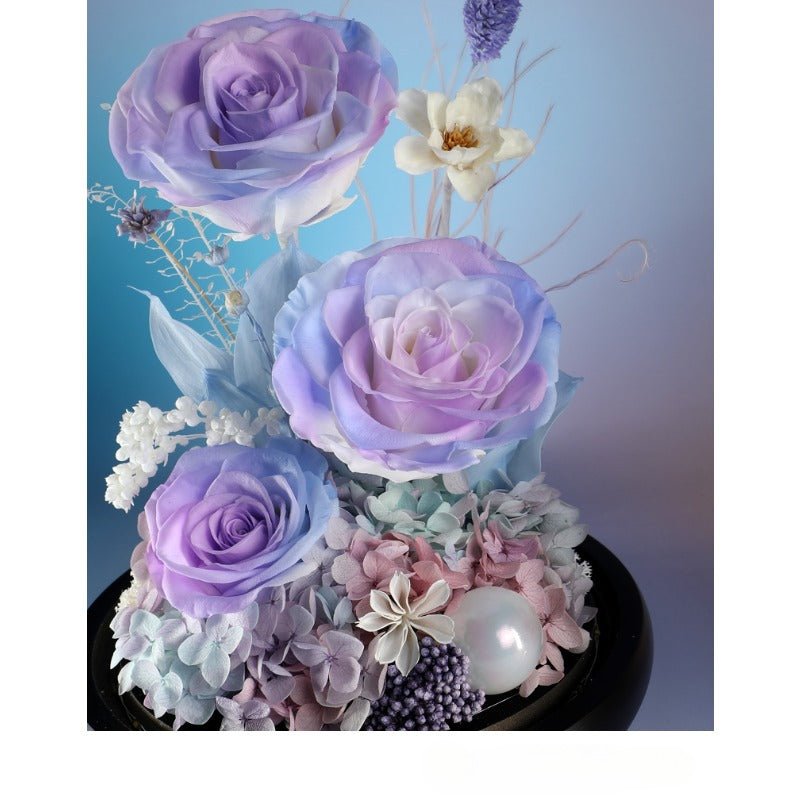 Astricos Eternal Rose Glass Dome - Exquisite Real Flower Decoration for Special Events & Girlfriend Gifts - Astricos