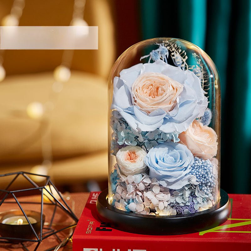 Astricos Timeless Rose Glass Dome - A Gift of Enduring Love and Grace - Astricos