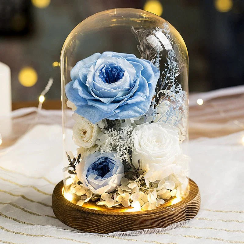 Astricos Timeless Rose Glass Dome - A Gift of Enduring Love and Grace - Astricos