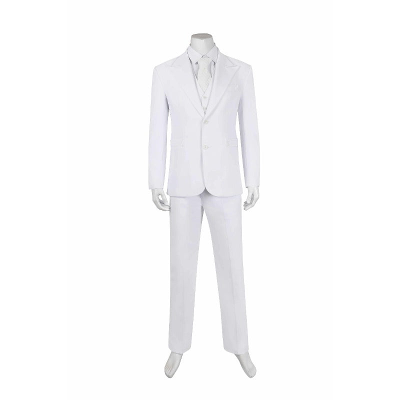 Astricos Joker 2 Arthur Fleck White Cosplay Costume Full Set - Suit, Shirt, Vest, Pants, Tie - Astricos