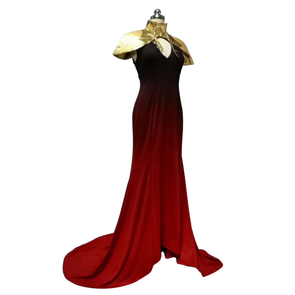 Astricos Carmilla Cosplay Costume - Enchanting Red Gothic Dress with Long White Wig - Astricos