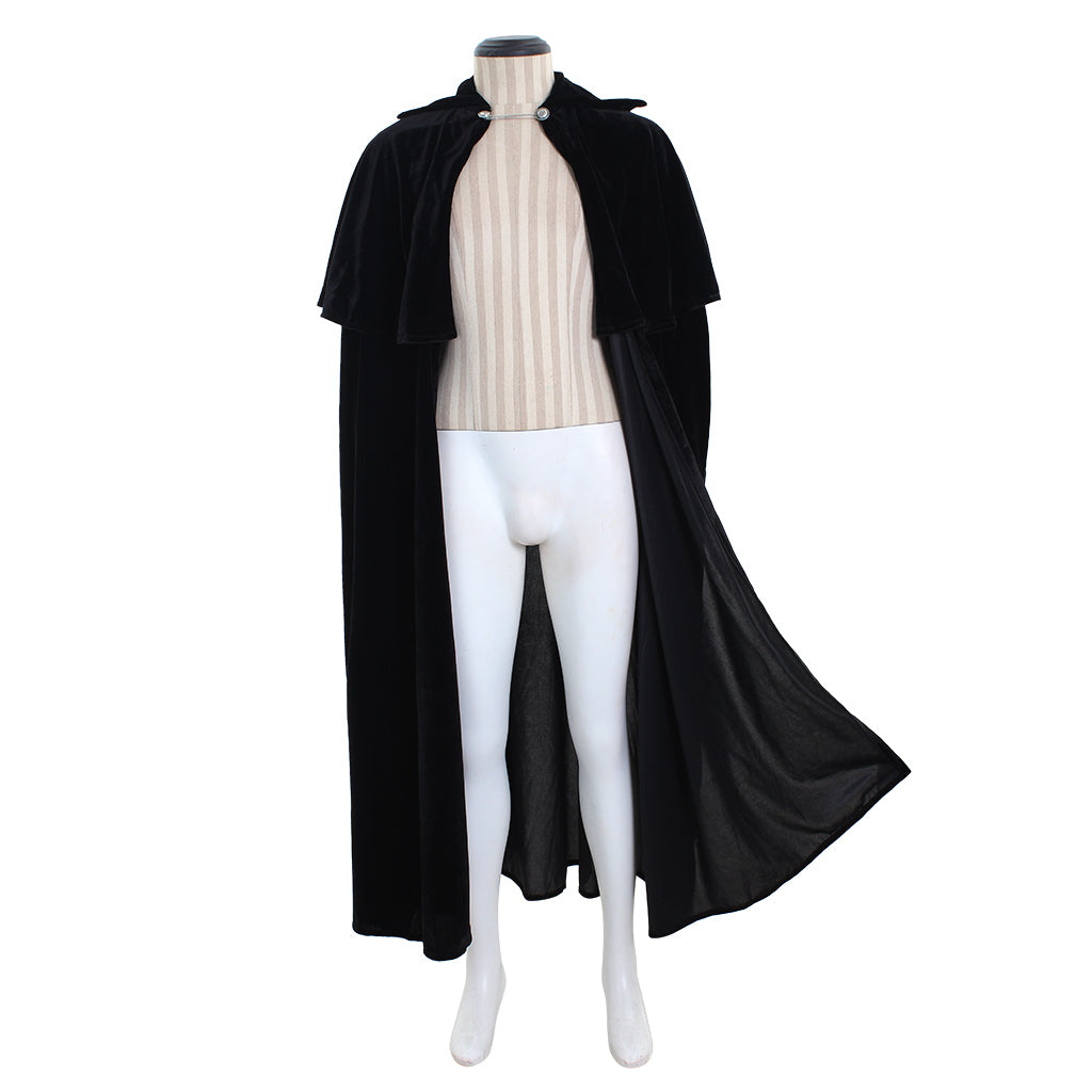 Astricos Unisex Black Vampire Demon Cape for Halloween, Cosplay, and Masquerade Balls - Astricos