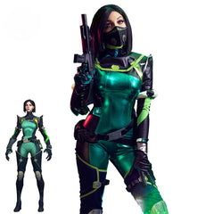 Astricos Viper Cosplay Costume - Premium Valorant Green Women's Combat Uniform for Halloween Parties - Astricos