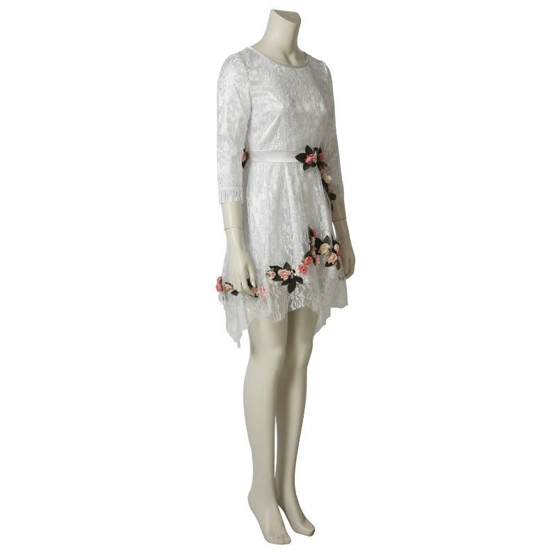 Astricos Faith Seed Cosplay Dress - Exquisite Floral White Costume for Women - Astricos